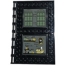 LEGO Black Tile 10 x 16 with Studs on Edges with Shelfs, Skull, Jars, Brick Wall, Picture, Windows Sticker (69934)