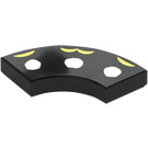 LEGO Black Tile 2 x 2 Curved Corner with White Circles (27925 / 104743)