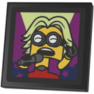 LEGO Black Tile 2 x 2 Inverted with Minion Singing Sticker