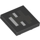 LEGO Black Tile 2 x 2 Inverted with Wither Face (11203 / 25001)