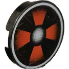 LEGO Black Tile 2 x 2 Round with Fan with "X" Bottom (4150)