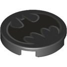 LEGO Black Tile 2 x 2 Round with Gray Batman Logo with Bottom Stud Holder (14769 / 54958)