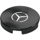 LEGO Black Tile 2 x 2 Round with Mercedes-Benz Logo with Bottom Stud Holder (14769)