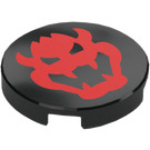 LEGO Black Tile 2 x 2 Round with Red face with Bottom Stud Holder (14769 / 79534)