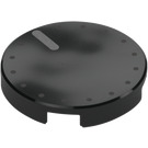 LEGO Black Tile 2 x 2 Round with Volume Knob Line Indicator with Bottom Stud Holder (14769 / 69885)