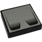 LEGO Black Tile 2 x 2 with Air Vents Sticker with Groove (3068)