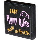 LEGO Black Tile 2 x 2 with Baby Pygmy Puffs Now in Stock Sticker with Groove (3068)