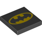 LEGO Schwarz Fliese 2 x 2 mit Batman mit Nut (3068 / 26253)