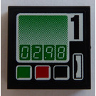 LEGO Noir Tuile 2 x 2 avec Control Panneau 60016 Autocollant avec rainure (3068)