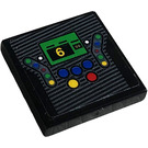 LEGO Black Tile 2 x 2 with Controller  Sticker with Groove (3068)