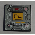LEGO Black Tile 2 x 2 with Dials and Screen and Gauges 8482 Sticker with Groove (3068)