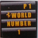 LEGO Schwarz Fliese 2 x 2 mit Ferrari Logo und P1 World Number 1 Aufkleber mit Nut (3068)