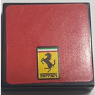 LEGO Schwarz Fliese 2 x 2 mit Ferrari Logo Aufkleber mit Nut (3068)