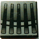 LEGO Black Tile 2 x 2 with Five Vents Sticker with Groove (3068)
