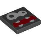 LEGO Black Tile 2 x 2 with Fuzzy Face with Groove (3068)