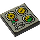 LEGO Noir Tuile 2 x 2 avec Gauges, Levier Autocollant avec rainure (3068)