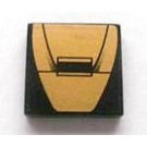 LEGO Noir Tuile 2 x 2 avec Gold Panneau avec lines Autocollant avec rainure (3068)