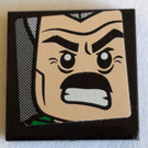LEGO Zwart Tegel 2 x 2 met J. Jonah Jameson Screen Sticker met groef (3068)