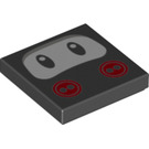 LEGO Black Tile 2 x 2 with Ninji Face with Groove (3068 / 76896)