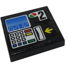 LEGO Noir Tuile 2 x 2 avec Octan Control Panneau 2 Autocollant avec rainure (3068)