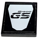 LEGO Black Tile 2 x 2 with R1200 GS Sticker with Groove (3068)