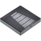 LEGO Black Tile 2 x 2 with Silver Grill Sticker with Groove (3068)
