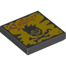 LEGO Black Tile 2 x 2 with Skull and Crossbones with Groove (3068 / 72819)