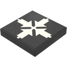 LEGO Black Tile 2 x 2 with White Up, Left, Right and Down Arrows Sticker with Groove (3068)