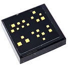 LEGO Noir Tuile 2 x 2 avec Jaune Squares Autocollant avec rainure (3068)