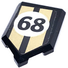 LEGO Noir Tuile 2 x 3 Pentagonal avec Deux golden Rayures et 68 Autocollant (22385)