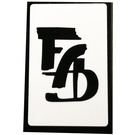LEGO Black Tile 2 x 3 with 'FAB' on White Background Sticker (26603)
