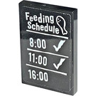 LEGO Schwarz Fliese 2 x 3 mit Feeding Schedule Aufkleber (26603)