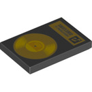 LEGO Black Tile 2 x 3 with Gold Record ‘EVERYTHING IS AWESOME' (26603 / 50509)