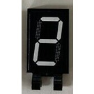 LEGO Black Tile 2 x 3 with Horizontal Clips with White Digital '2' Sticker (Thick Open 'O' Clips) (30350)