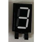 LEGO Black Tile 2 x 3 with Horizontal Clips with White Digital '3’ Sticker (Thick Open 'O' Clips) (30350)