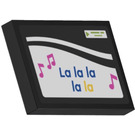 LEGO Black Tile 2 x 3 with ‘La la la la la’ and Musical Notes Sticker (26603)
