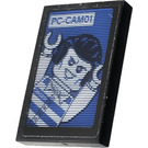 LEGO Black Tile 2 x 3 with PC-CAM01 Sticker (26603)