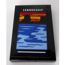 LEGO Black Tile 2 x 3 with White 'LEADERSHIP' and Landscape Sticker (26603)