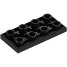 LEGO Musta Laatta 2 x 4 Käänteinen (3395)