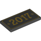 LEGO Black Tile 2 x 4 with 2017 (37737 / 87079)