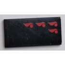 LEGO Black Tile 2 x 4 with 4 Red Balls (right) Sticker (87079)