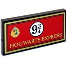 LEGO Zwart Tegel 2 x 4 met 9 3/4 Hogwarts Express Sticker (87079)