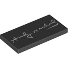 LEGO Black Tile 2 x 4 with Andy Warhol's Signature (69533 / 87079)