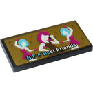 LEGO Black Tile 2 x 4 with "B F F BEST FRIENDS" From set 41106 Sticker (87079)