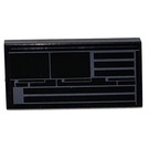 LEGO Black Tile 2 x 4 with Back door right Sticker (87079)