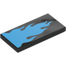 LEGO Black Tile 2 x 4 with Blue Flame (87079 / 105294)