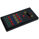 LEGO Black Tile 2 x 4 with Control Buttons Sticker (87079)