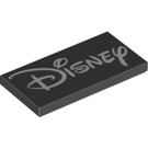 LEGO Black Tile 2 x 4 with Disney Logo (73899 / 87079)