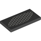 LEGO Black Tile 2 x 4 with Dots Left (77414 / 87079)