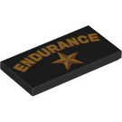 LEGO Black Tile 2 x 4 with ‘ENDURANCE’ and Star (87079)